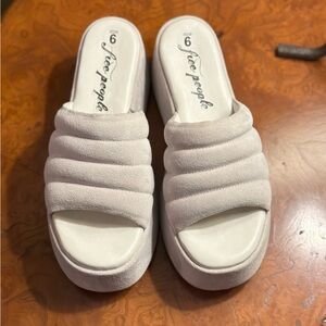 Free People™ Almost Paradise Platform Heels - size 6. worn once! color:sea salt
